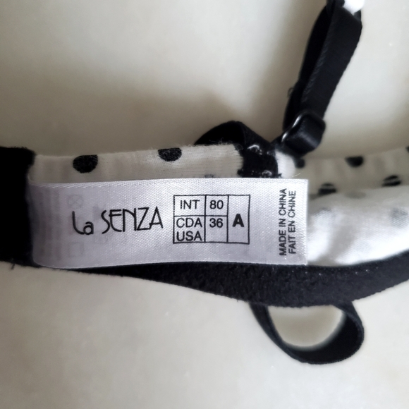 3/20$- LA SENZA 36A COTTON & LACE POLKA DOT BRA - Picture 4 of 5